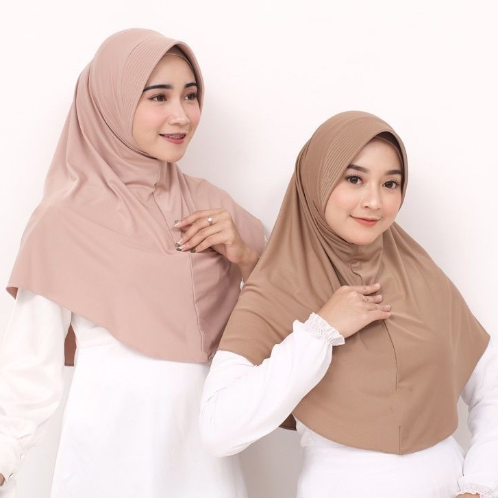 Khimar Jersey Pinguin | Bergo Hamidah Jersey Premium UKURAN M