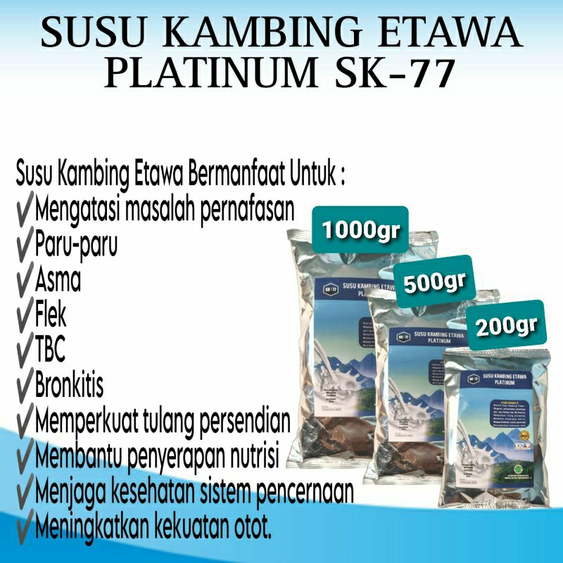 

GRA SUSU KAMBING ETAWA PLATINUM SK77 ORINAL 1gr / 1KG