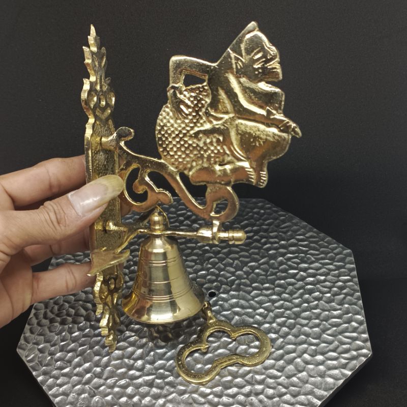 Bel pintu lonceng kuningan Gold motif semar