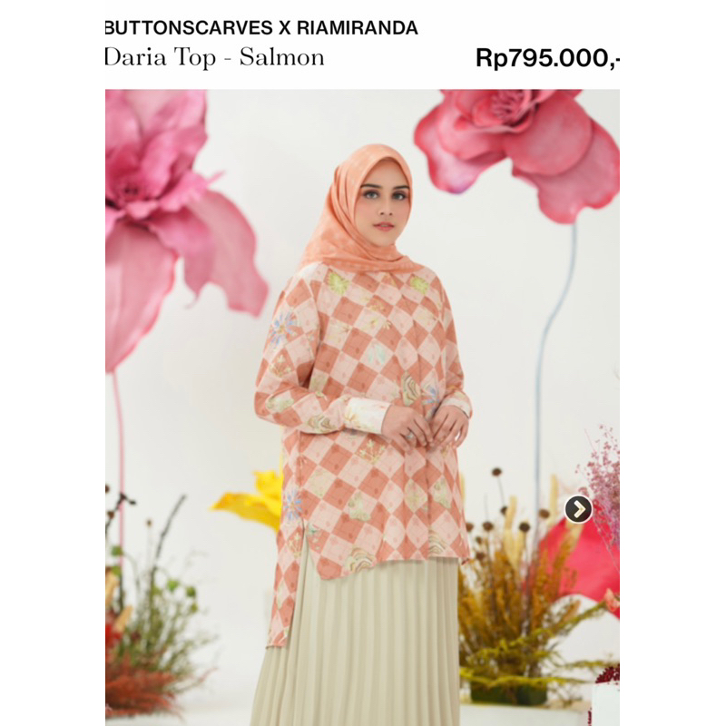 booked Daria Top Salmon Buttonscarves x Ria Miranda