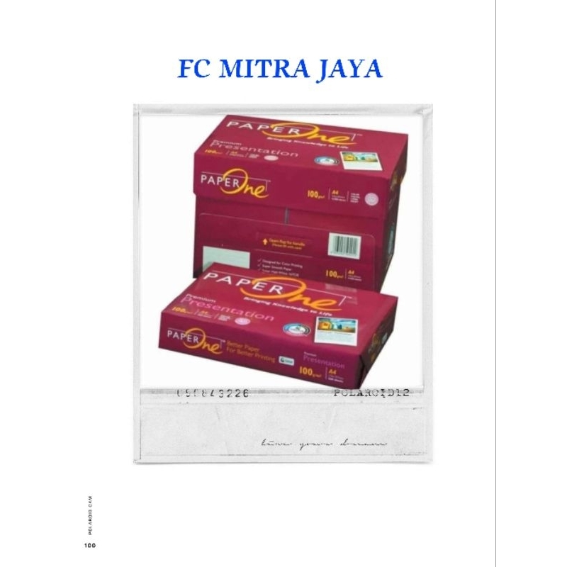 

HVS PAPER ONE A4 100 GSM