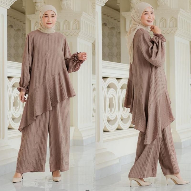 setelan kulot rayon crinkle