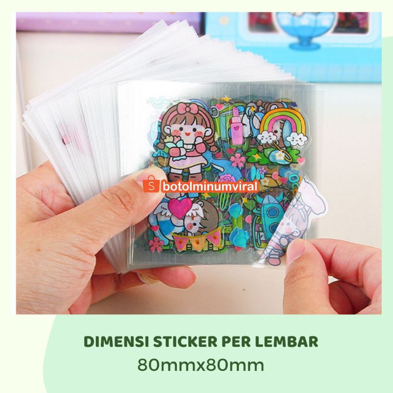 Sticker Viral 100 Pcs Korea Momo Teatime Aesthetic Deco Tahan Air