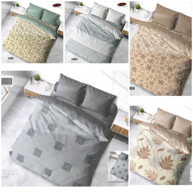 My love Bedcover single / Bedcover set my love ukuran 120x200 Tinggi 30cm