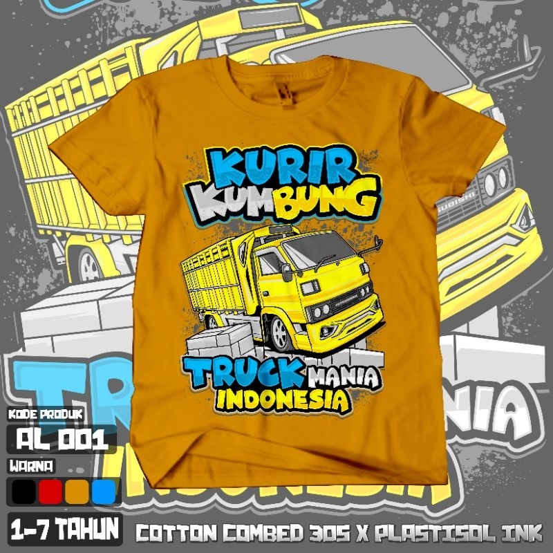 BAJU TRUK OLENG ANAK LAKI LAKI AL 01 KAOS TRUK MOBIL OLENG  UMPLUNG GAMBAR KURIR KUMBUNG KAOS ANAK D