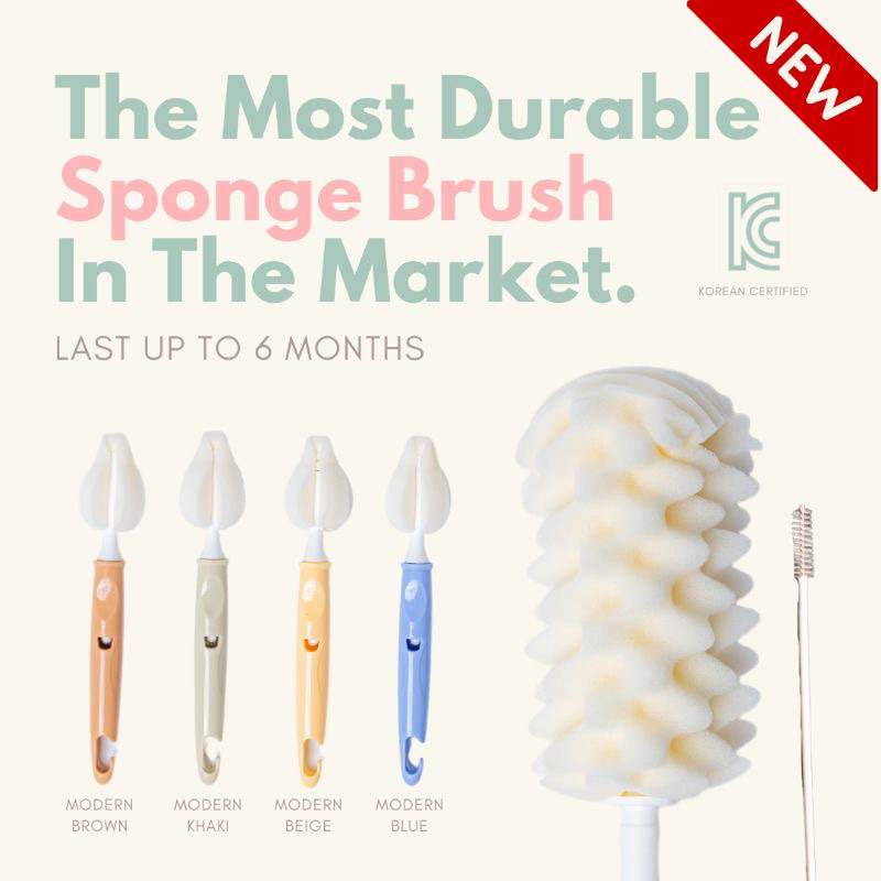 Lieto Sponge Bottle Brush Set (3 Items) Down To Earth Lieto Sponge Baby Bottle Brush