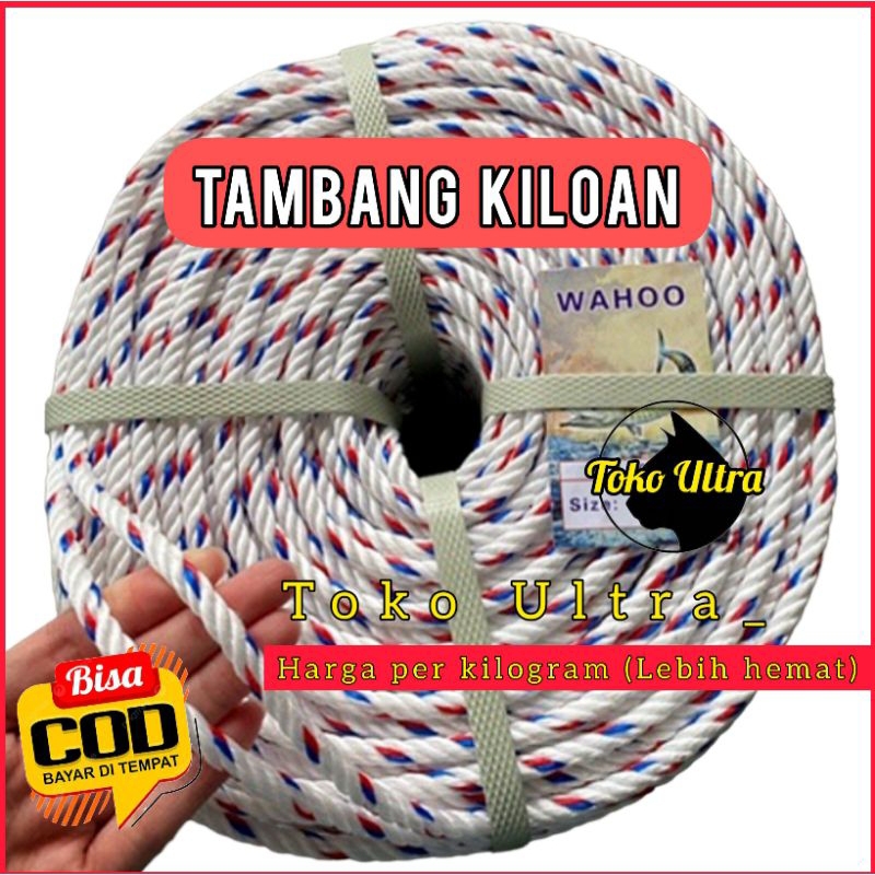 TAMBANG KILOAN 6MM / TALI KILOAN / TALI ECERAN / TAMBANG 6MM / TALI PPD 6MM / TALI TAMBANG / TALI COD / TALI IKAT MOBIL / TALI TRUK / TAMPAR 6MM