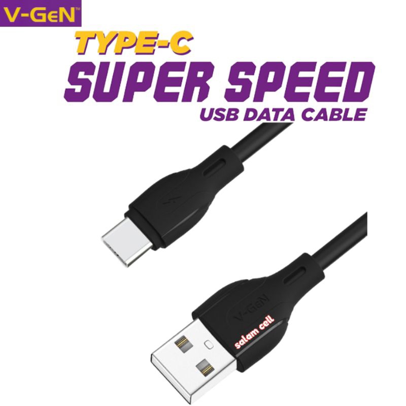 Kabel Data Type-C V-Gen VGC-04 3A Fast Charging 2Meter Original Vgen Vgc 04 Garansi Resmi