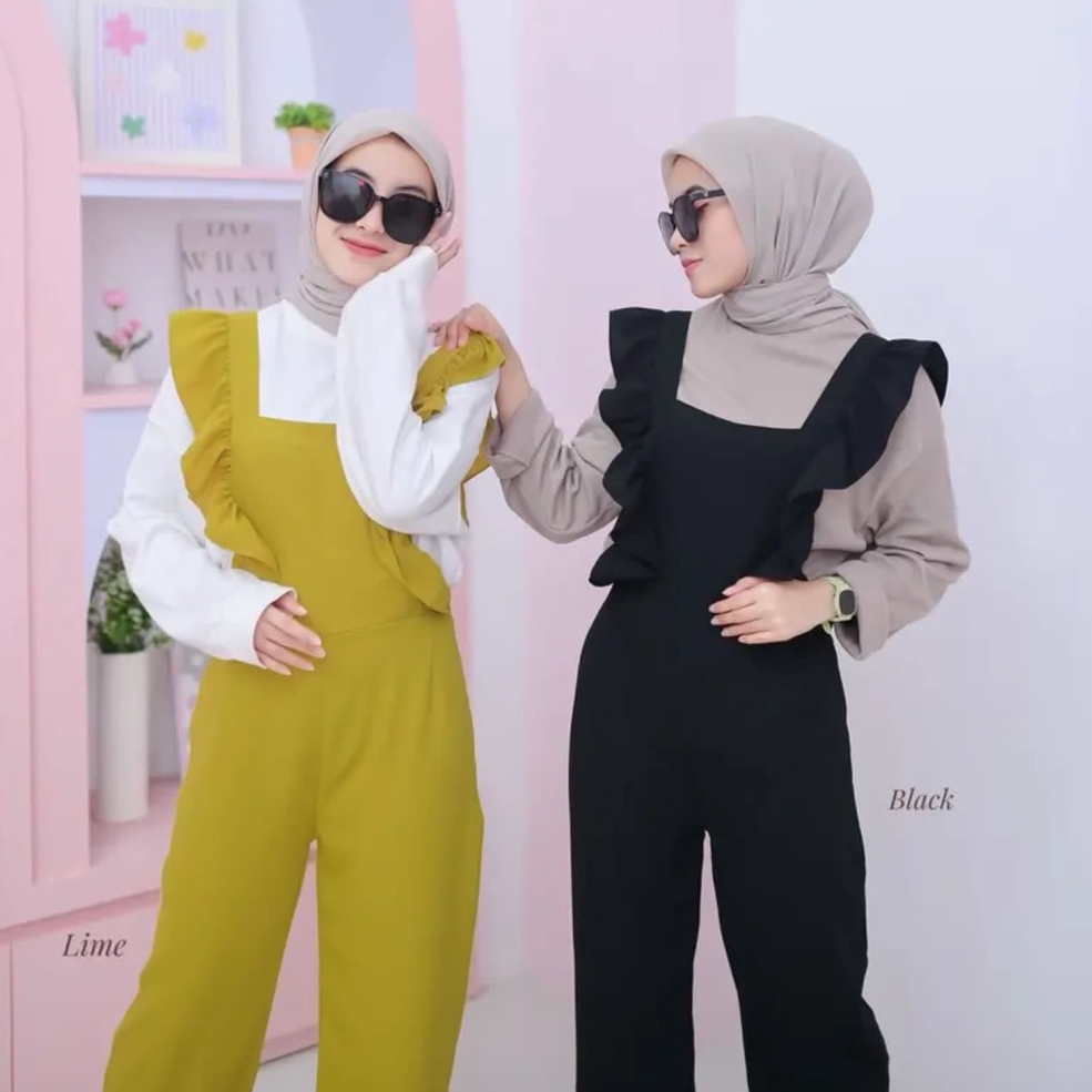 BERLIN JUMPSUIT KRIWIL OVERAL SET WANITA CRINCLE AIRFLOW PREMIUM (DBY)