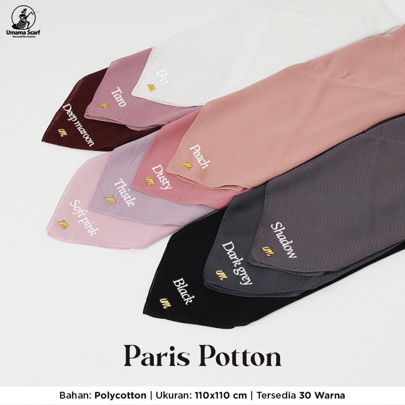 HIJAB SEGIEMPAT PARIS POTTON UMAMA SCARF