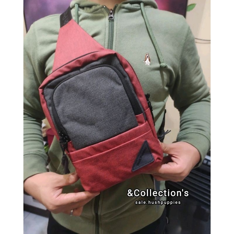 READY,TAS CHEST BAG PRIA ORI HUSHPUPIES, MODEL TERBARU-SALEE