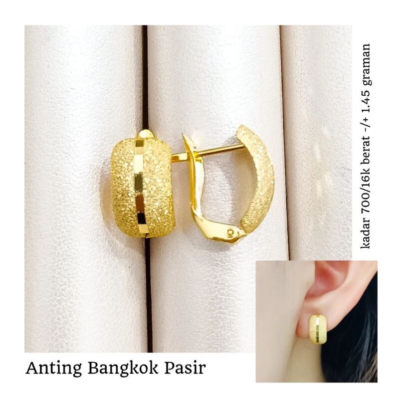 Anting Bangkok Besar Pasir Elegant Mewah Hadiah Istri Emas Asli