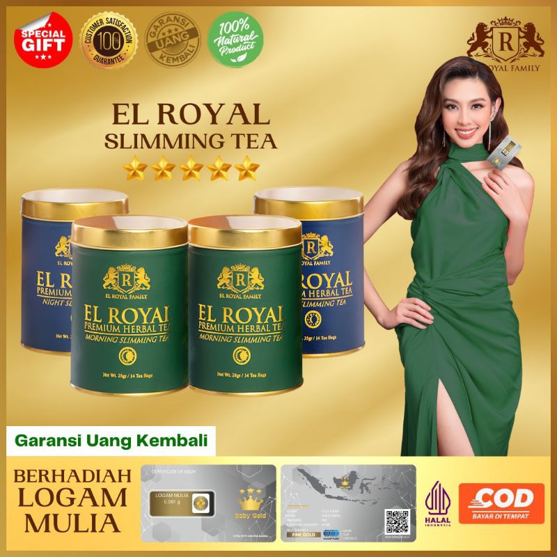 

El Royal Premium Tea / Teh Pelangsing (2 paket) - 2 Morning Slimming Tea & 2 Night Slimming Tea - 100 Original