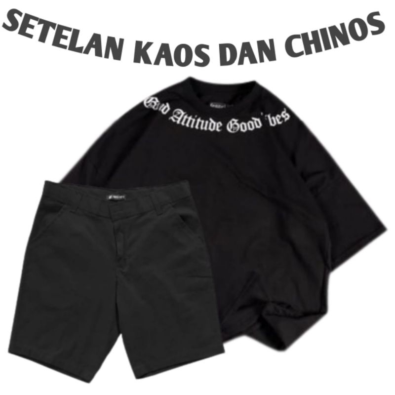 SETELAN KAOS DAN CHINOS PENDEK PREMIUM