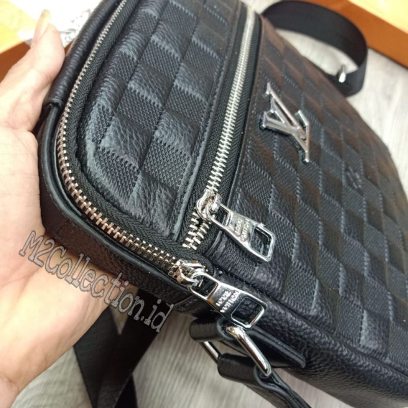 Tas Selempang Lv Monogram Damier Embos Tas Selempang Kulit Super Premium Quality