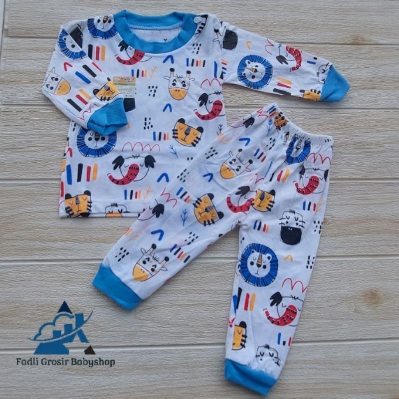 Setelan Bayi Motif Dayak Lengan Panjang Baju Celana Bayi Kancing Bahu Setelan Anak Usia 2-12 Bulan Terbaru