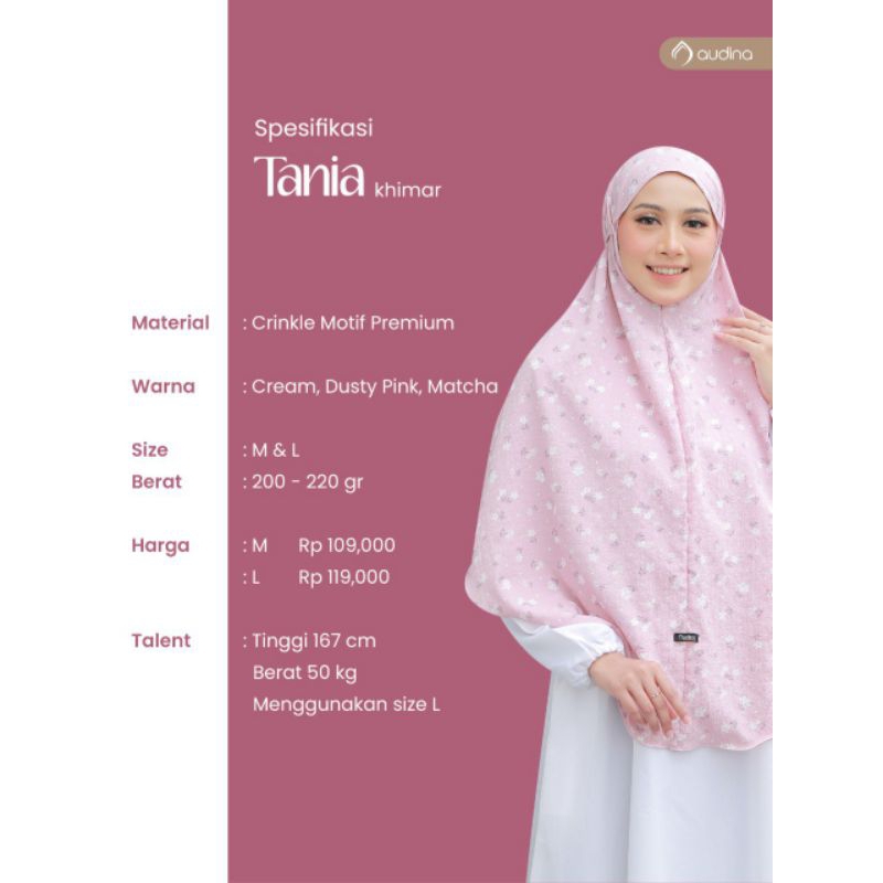 Bergo crinkle motif non pad Tania khimar