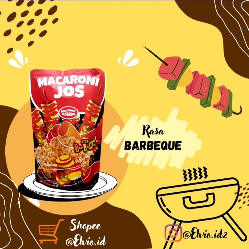 

Snack Makaroni Goreng Cemilan Asli Indonesia 100 gr by Macaroni Jos| Rasa Barbeque Cemilan Viral Enak Gurih Nikmat Kemasan Premium