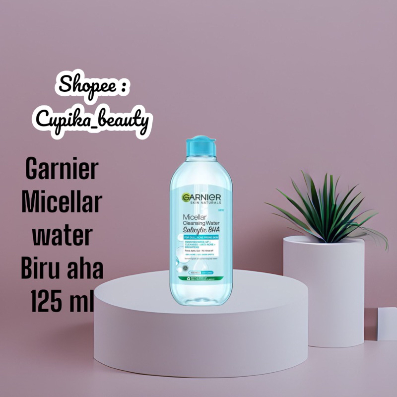 [pc.x] [ 125 ml salicylic bha ] new garnier micellar water biru 125 ml with salicylic bha || ccleansing water biru garnier terbaru