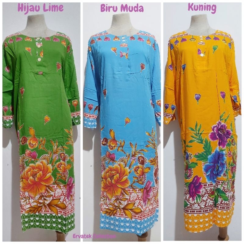 Daster Batik Hengky DHK023 Tangan Panjang / Baju Tidur Rumah Adem Murah / Daster Busui