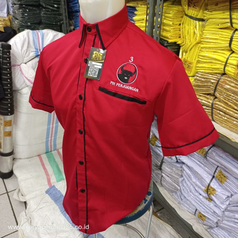 KEMEJA PDI terbaru model PDH/PDL kantong 2