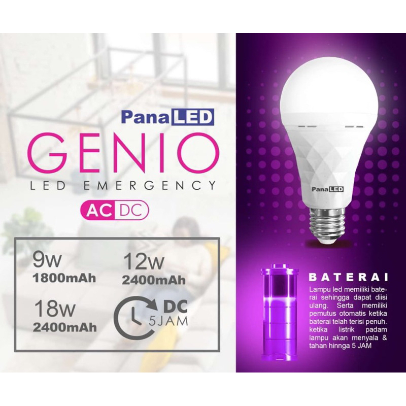 Panaled GENIO 9 Watt - Lampu Led Emergency Magic Lamp