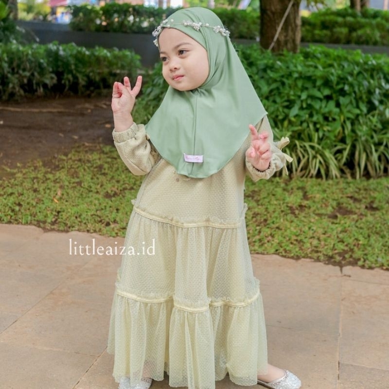 AQILA DRESS COUPLE IBU ANAK GAMIS SET HIJAB