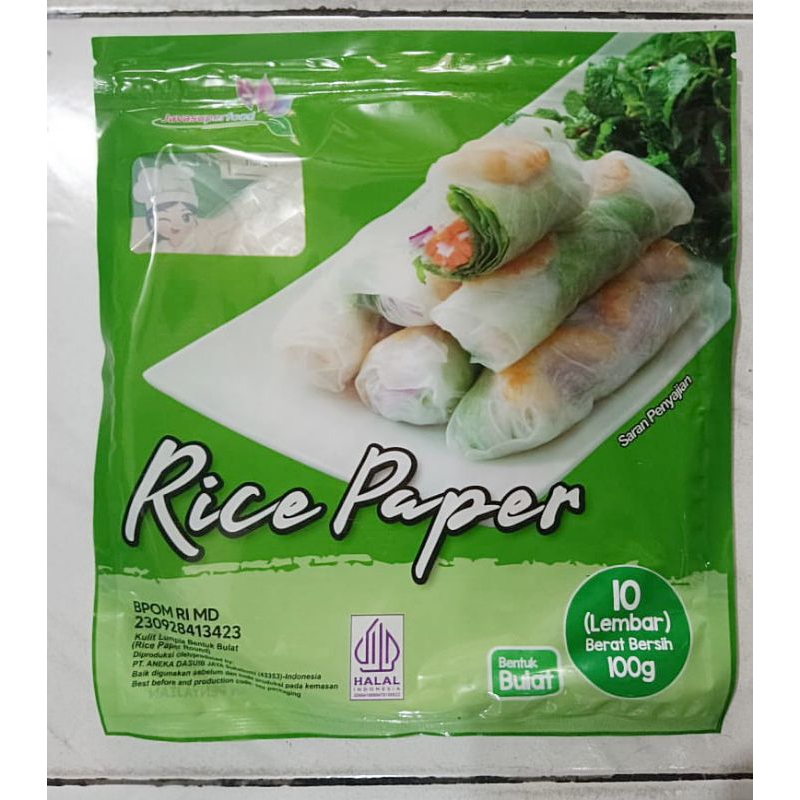 Rice Paper Kulit Lumpia Vietnam Spring Roll Java Super Food 10 lembar Halal 100gr