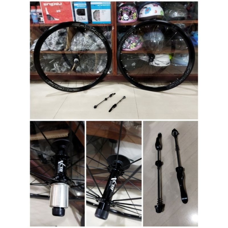 Wheelset 700c DECAF rim brake 4 cm freehub XLR8 black taiwan road bike