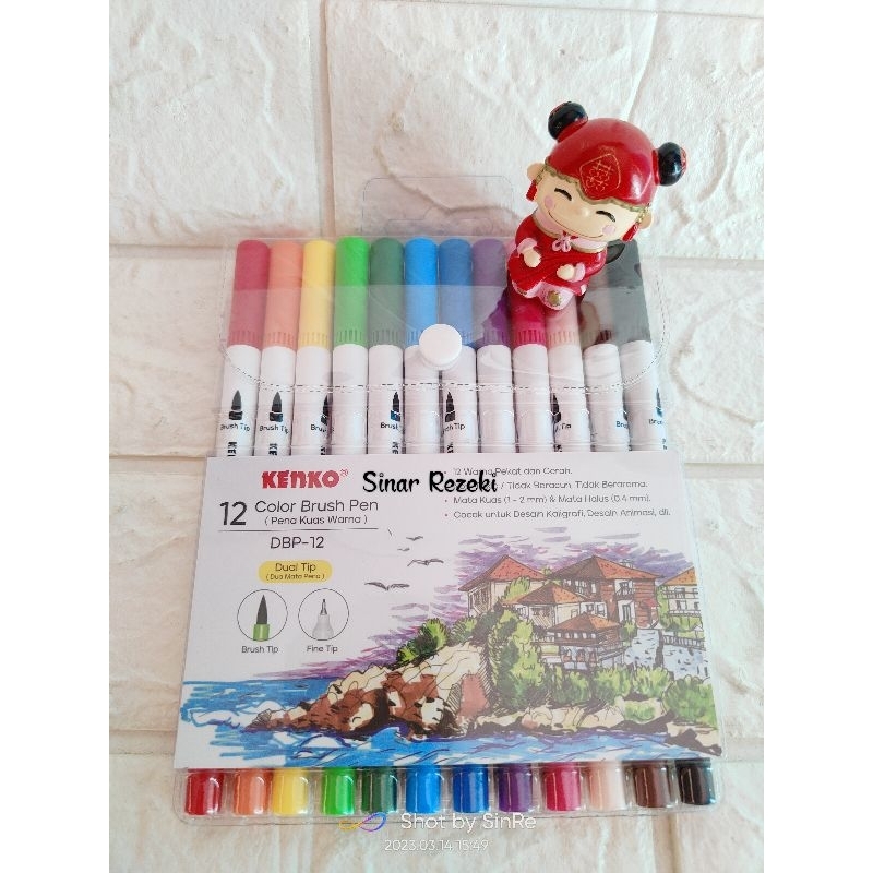 

12 warna!! Color brush pen kenko/pena kuas wrna kenko/color brush pen non toxic