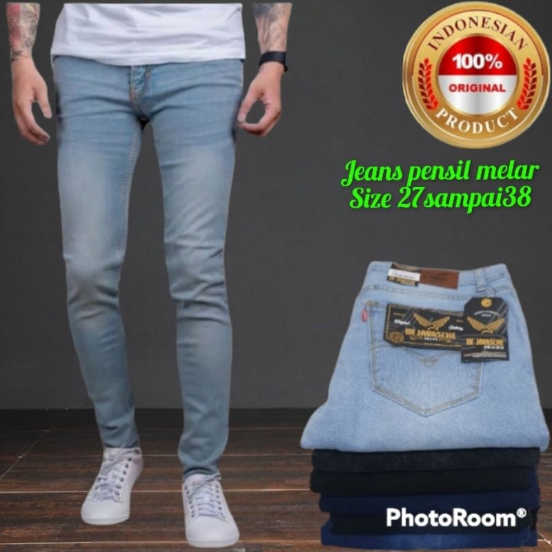 CELANA LEVIS PRIA MODEL SKINNY DENIM STRETCH SIZE 27 - 38