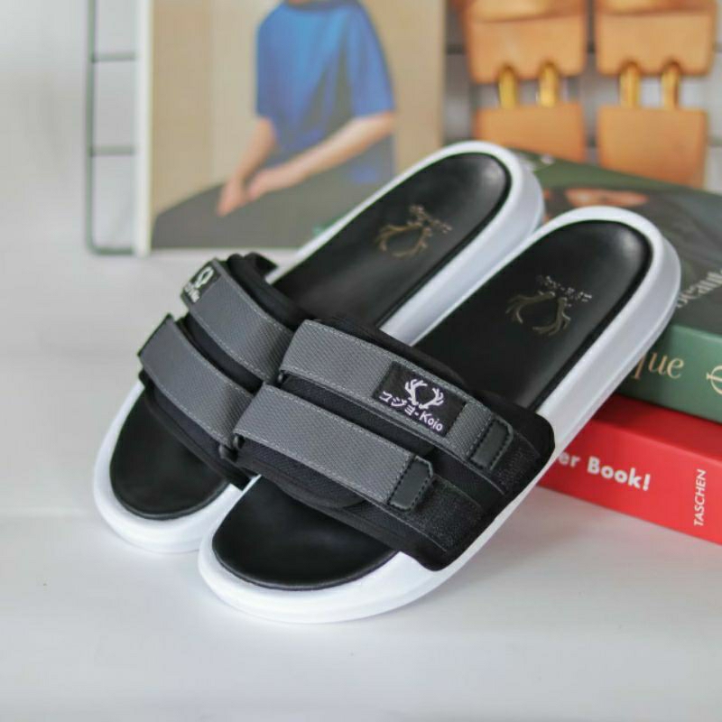 SZRN Sandal Slide Casual Pria Sendal Distro Santai Traveling Kekinian Ringan Empuk