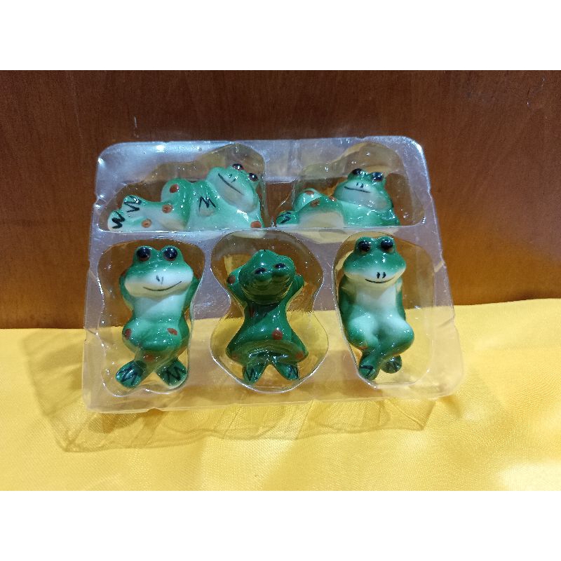 Tatakan / Alas Sumpit Keramik Katak Satu set isi 5 pcs