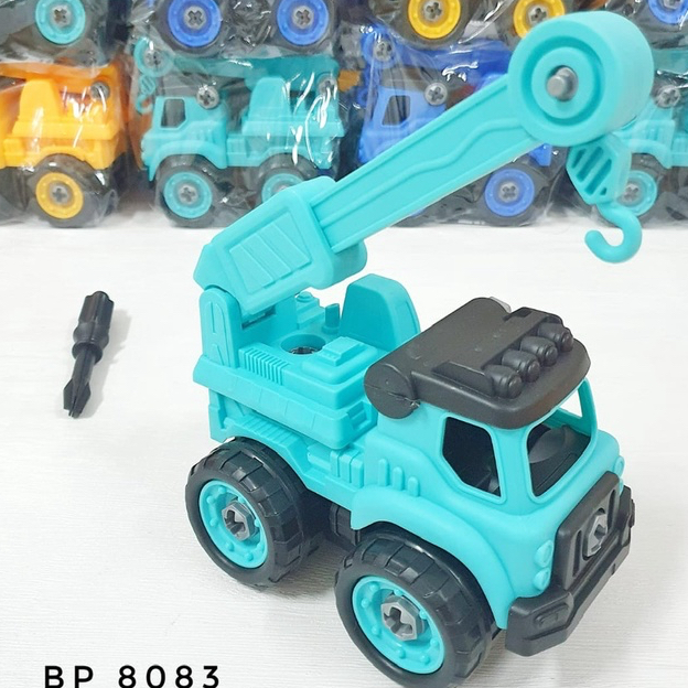 Mainan Anak DIY Assemble Truck Truk Rakit Konstruksi Crane BP8083