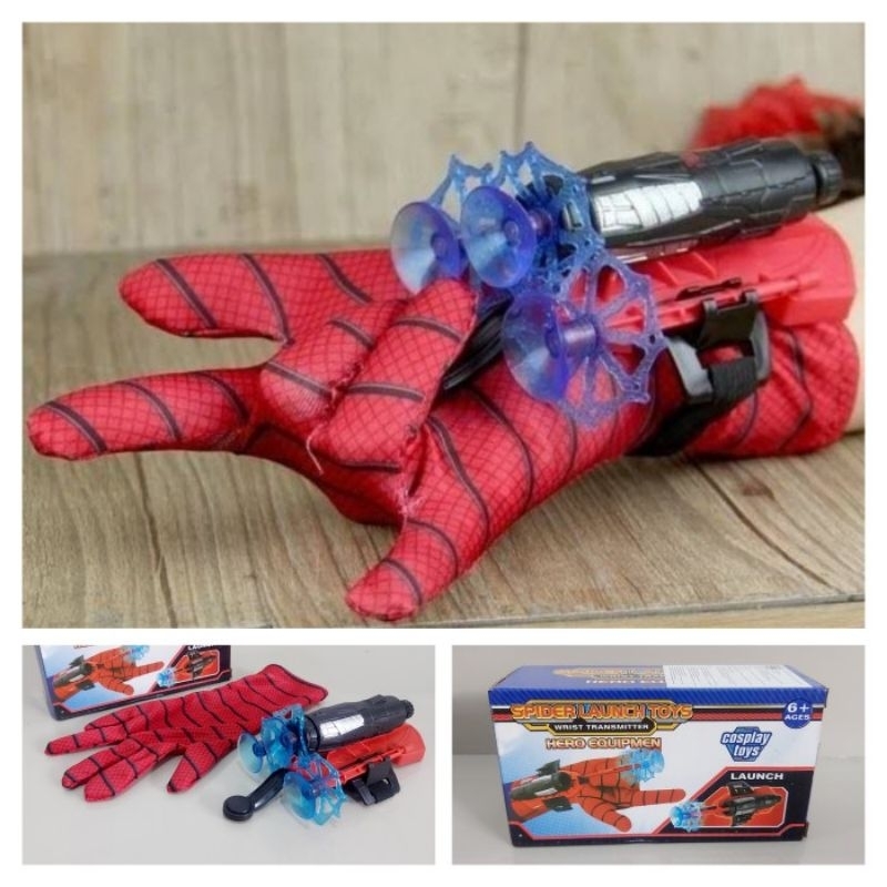 Mainan Sarung Tangan Launcher Spiderman - Tembak Tembakan Jaring Anak Laki Cowok