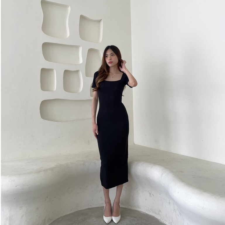 Kate Knit Dress - Ocha Wear Knit Midi Dress | Korean Formal Party Dress