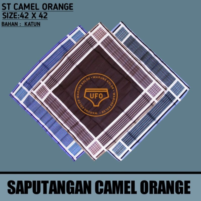 SAPUTANGAN PRIA CAMEL ORANGE ISI 3 PCS