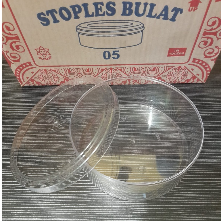 Toples kue kering 500gr bulat datar 1 PCS / Toples nastar 500gram / toples cookies BANDUNG