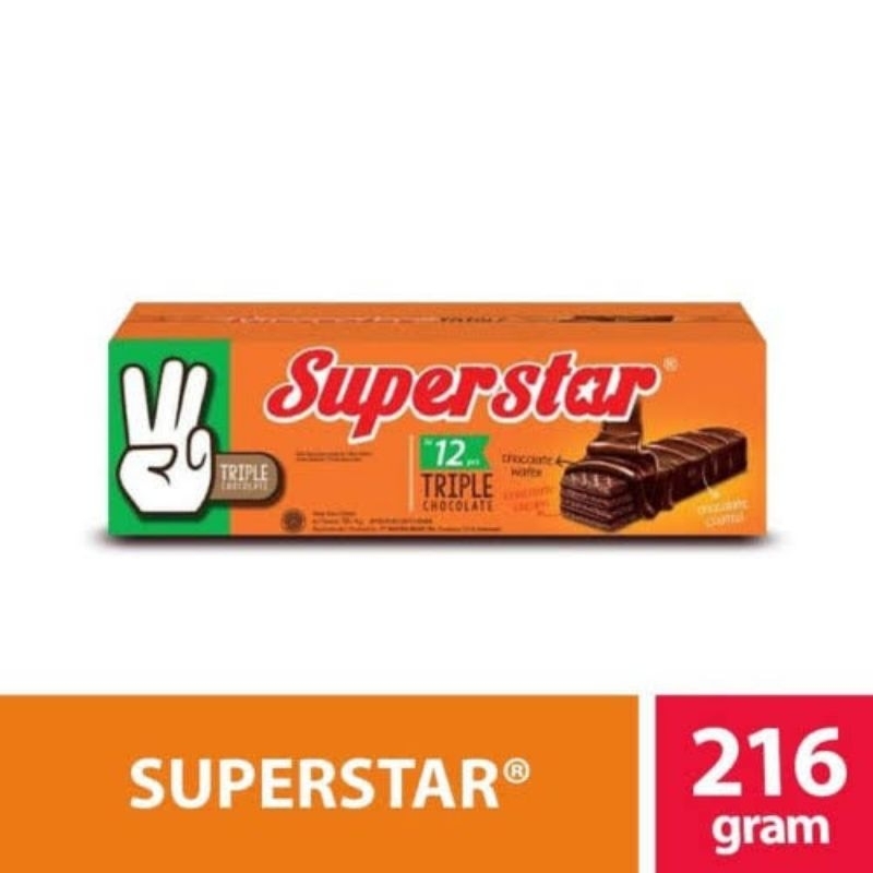 

Superstar Wafer Triple Chocolate 18gr 1Box(12Pcs)