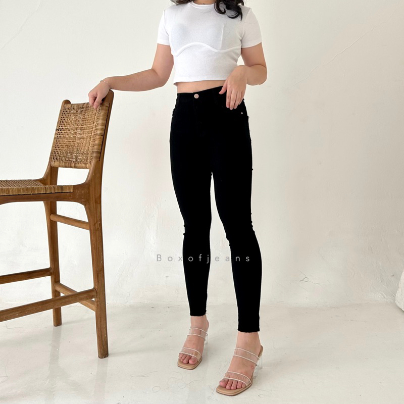 Boxofjeans - GHEA HW Skinny Jeans - BLACK