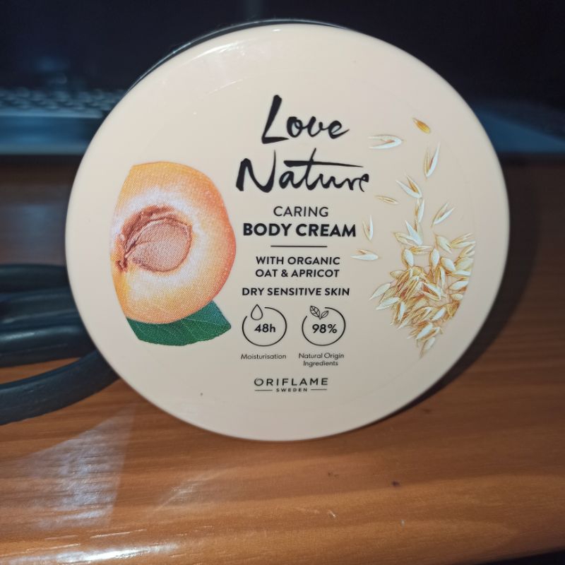 Love Nature Caring Body Cream/Shower Gel /Fragrance Mint With Organic Oat&amp;Apricot Dry Sensitive Skin