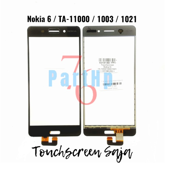 Touchsreen Layar Kaca Sentuh Nokia 6 - TA - 11000 - 1003 - 1021 - TS On - Hitam