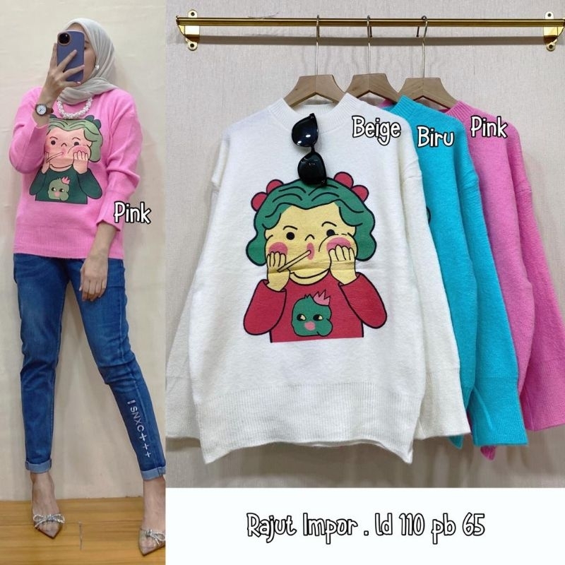 Kaos rajut import ld 110 cm