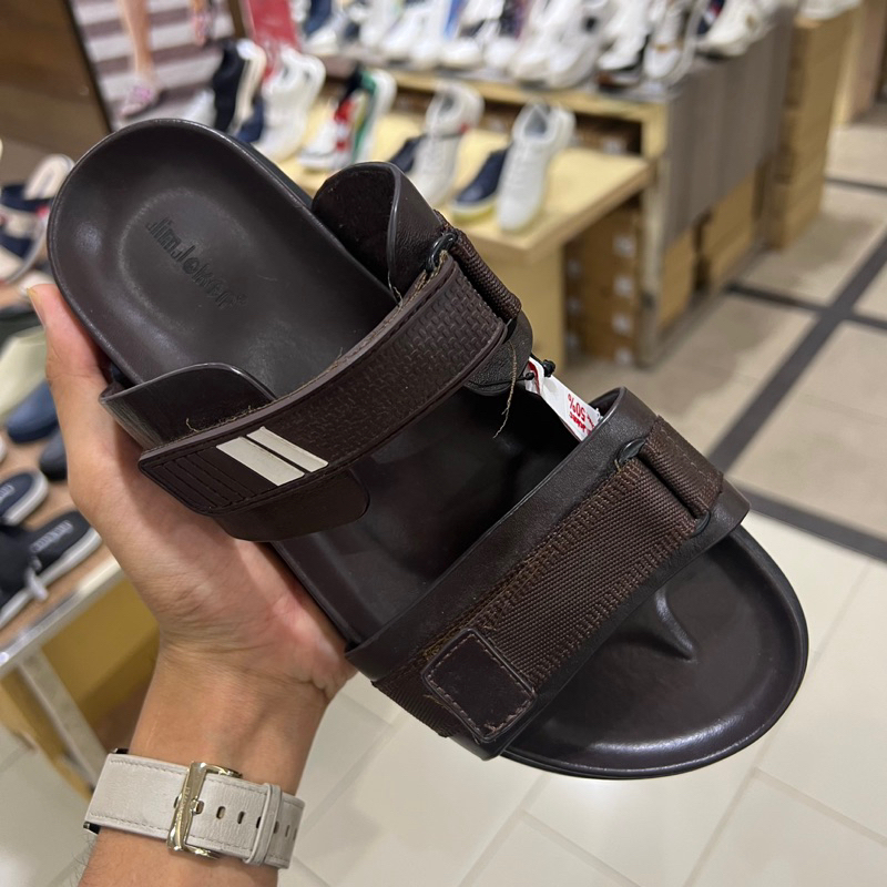 Jim Joker slipper sandal wanita double strap upper kulit super ringan 39-44