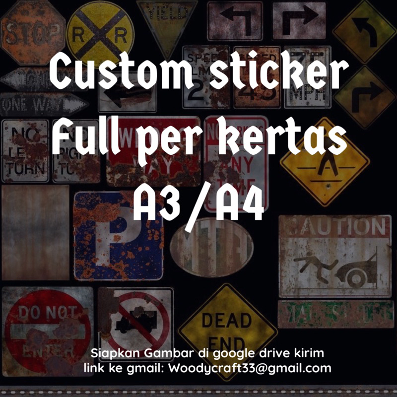 CUSTOM STICKER LAPTOP/HP/KULKAS/BUKU/lLEMARI/DINDING