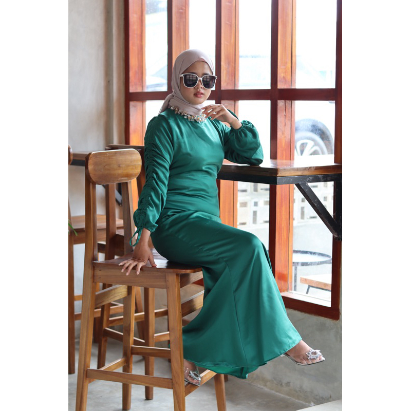 clemira dress by elslook (READY STOK) silk dress satin dress kondangan outfit kondangan malay gamis mermaid dress serut silk maxmara darla dress bridermaid lamaran gaun serut carla andini dress