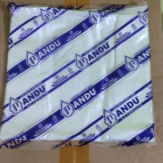 Kantong Plastik/Kresek Bening Panjang HDPE Merk PANDU Uk 24 isi-+50pcs