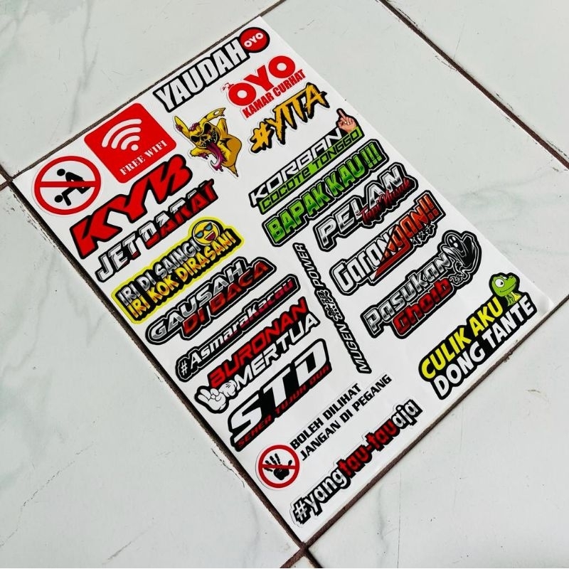 STICKER PACK RACING STICKER MOTOR HARGA PERLEMBAR LAMINASI GLOSY SUDAH DI TERPOTONG RAPI