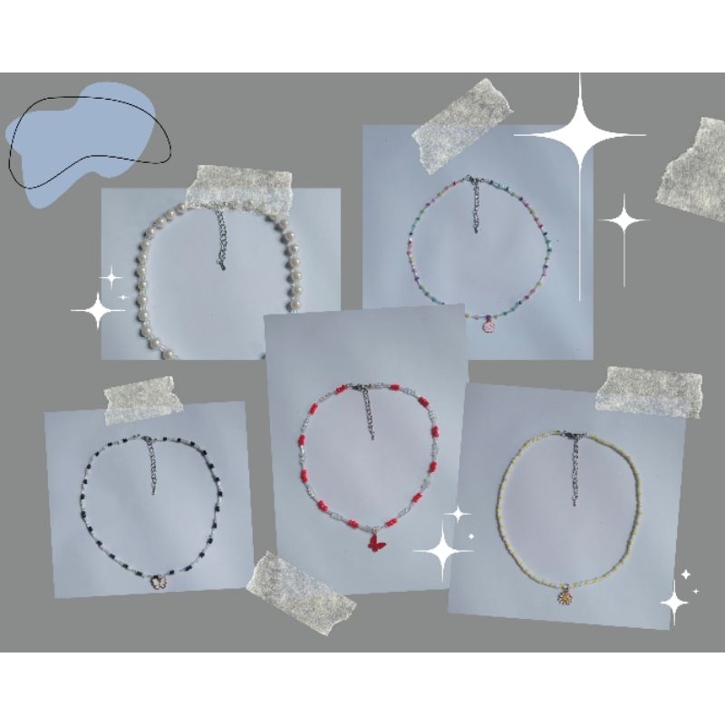 kalung manik aesthetic/kalung korea/kalung lucu/kalung pantai