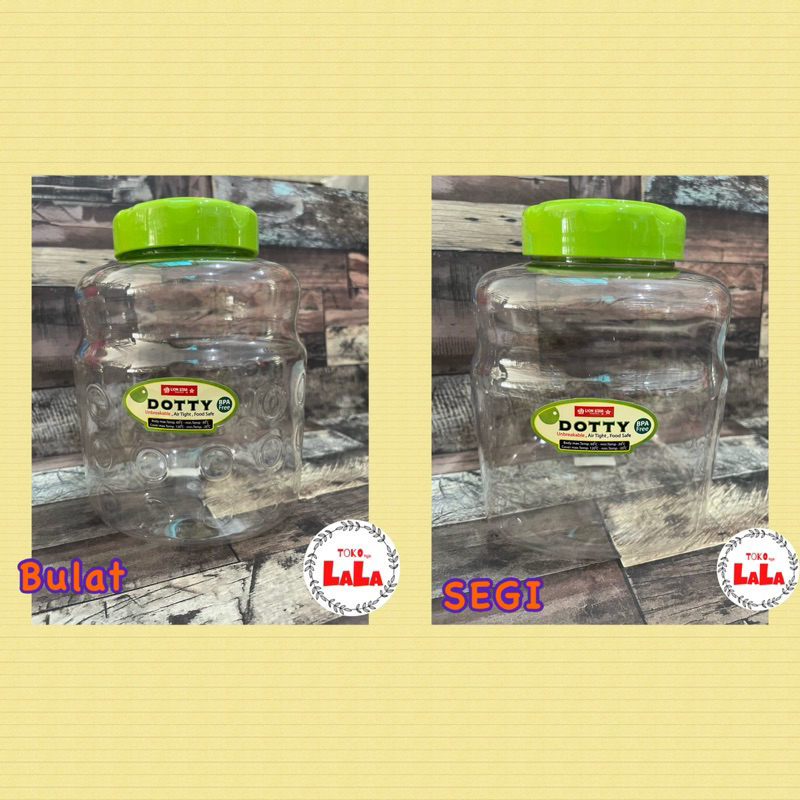 ‼️OBRAL ‼️Toples Lebaran / Toples Plastik Lionstar DOTTY 3000 ml / SEGI & BULAT Tebal Tutup Putar / 